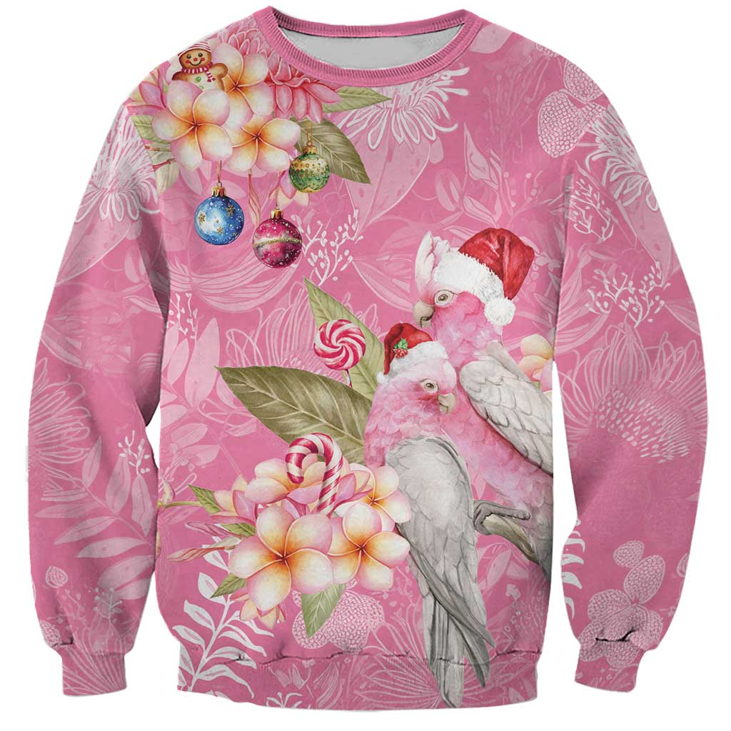 Joyful Pink Cockatoo Sweatshirt Australia Christmas Vibes - Aussie Hoodie
