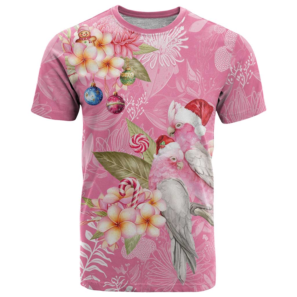 Joyful Pink Cockatoo T Shirt Australia Christmas Vibes - Aussie Hoodie