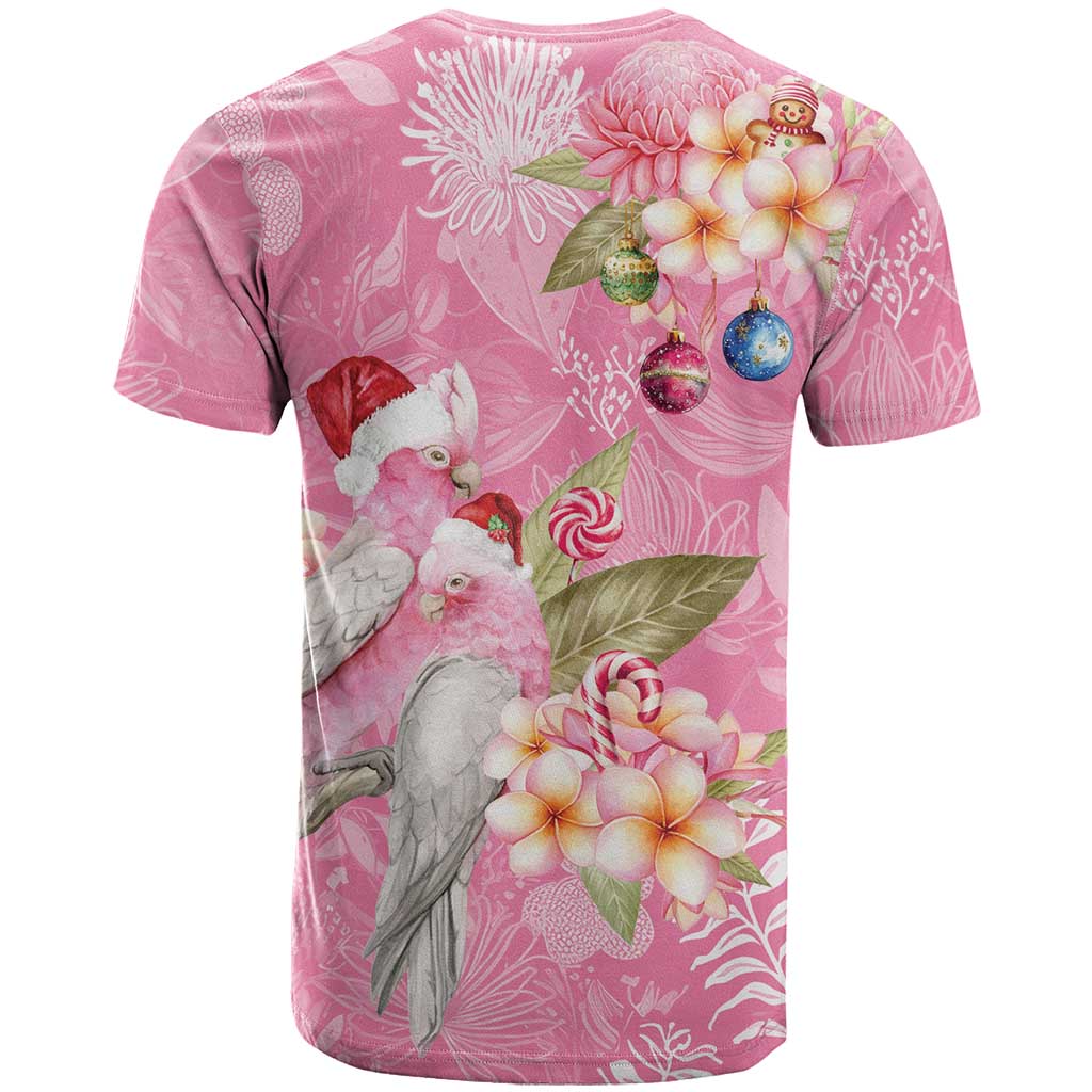 Joyful Pink Cockatoo T Shirt Australia Christmas Vibes - Aussie Hoodie