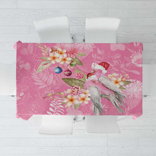 Joyful Pink Cockatoo Tablecloth Australia Christmas Vibes - Aussie Hoodie