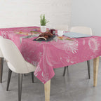 Joyful Pink Cockatoo Tablecloth Australia Christmas Vibes - Aussie Hoodie