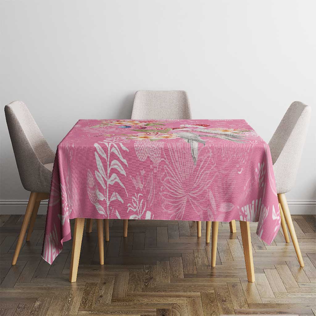 Joyful Pink Cockatoo Tablecloth Australia Christmas Vibes - Aussie Hoodie
