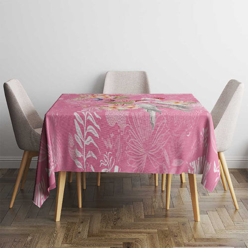 Joyful Pink Cockatoo Tablecloth Australia Christmas Vibes - Aussie Hoodie