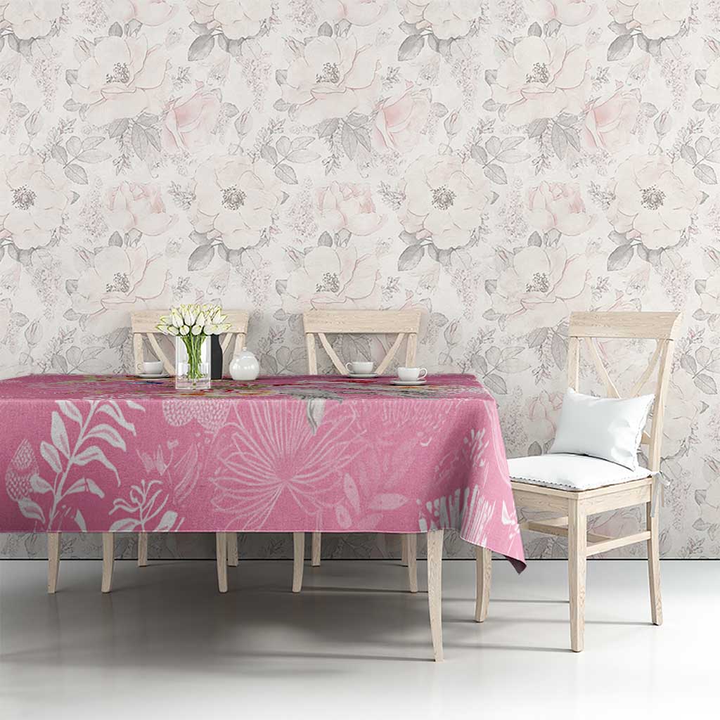Joyful Pink Cockatoo Tablecloth Australia Christmas Vibes - Aussie Hoodie