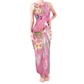 Joyful Pink Cockatoo Tank Maxi Dress Australia Christmas Vibes - Aussie Hoodie
