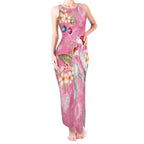 Joyful Pink Cockatoo Tank Maxi Dress Australia Christmas Vibes - Aussie Hoodie