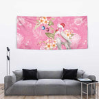 Joyful Pink Cockatoo Tapestry Australia Christmas Vibes - Aussie Hoodie