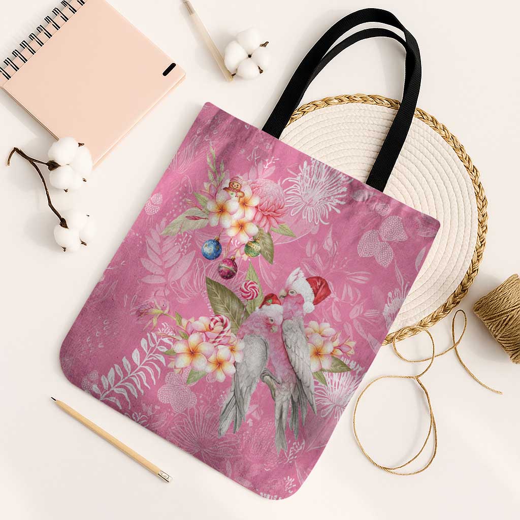 Joyful Pink Cockatoo Tote Bag Australia Christmas Vibes - Aussie Hoodie
