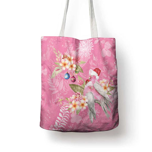 Joyful Pink Cockatoo Tote Bag Australia Christmas Vibes - Aussie Hoodie