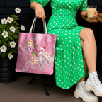 Joyful Pink Cockatoo Tote Bag Australia Christmas Vibes - Aussie Hoodie