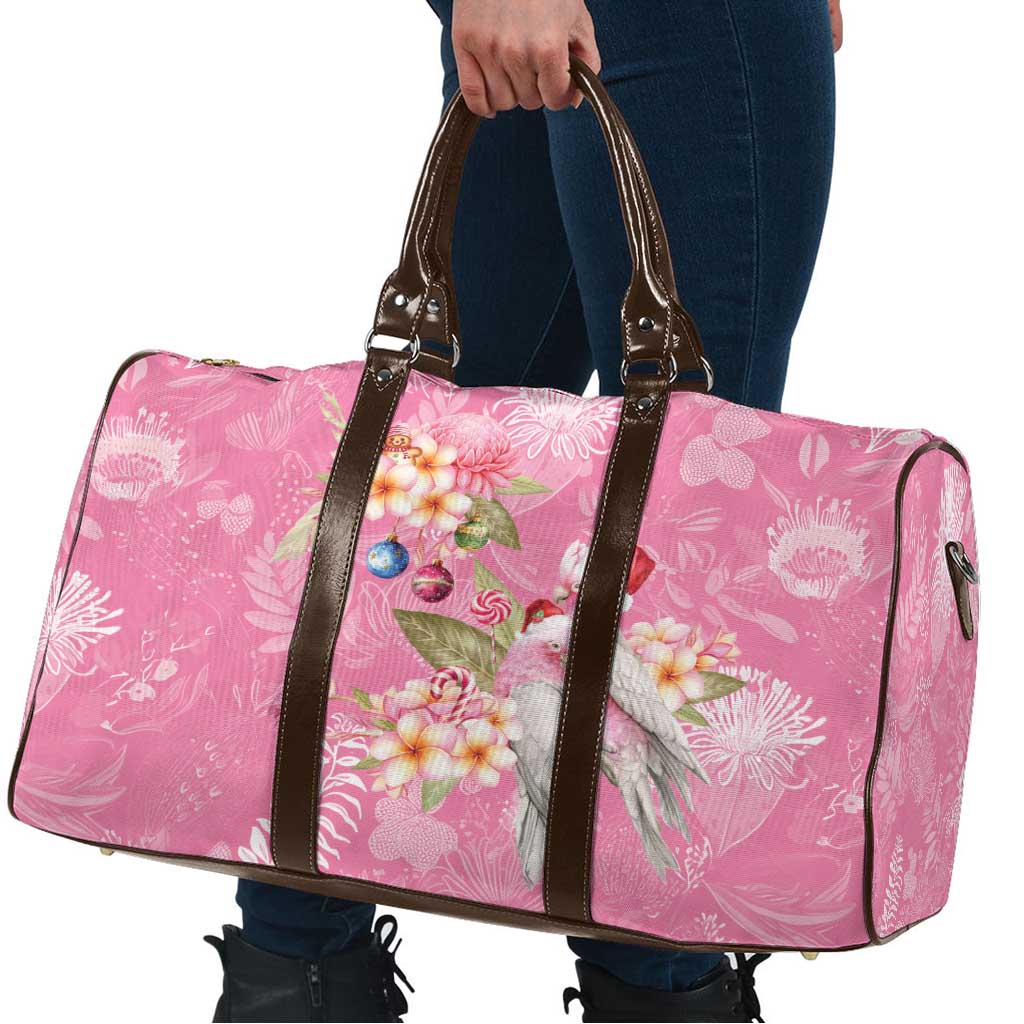 Joyful Pink Cockatoo Travel Bag Australia Christmas Vibes - Aussie Hoodie