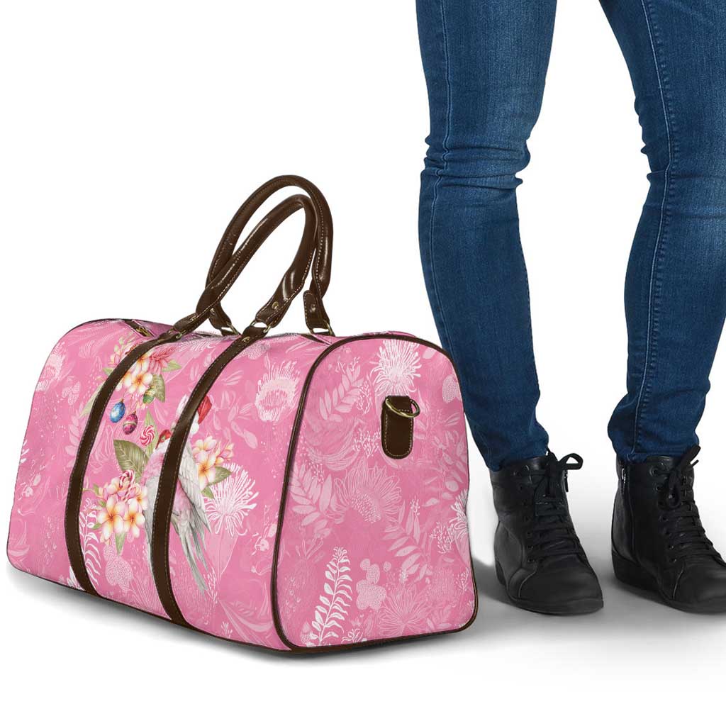 Joyful Pink Cockatoo Travel Bag Australia Christmas Vibes - Aussie Hoodie