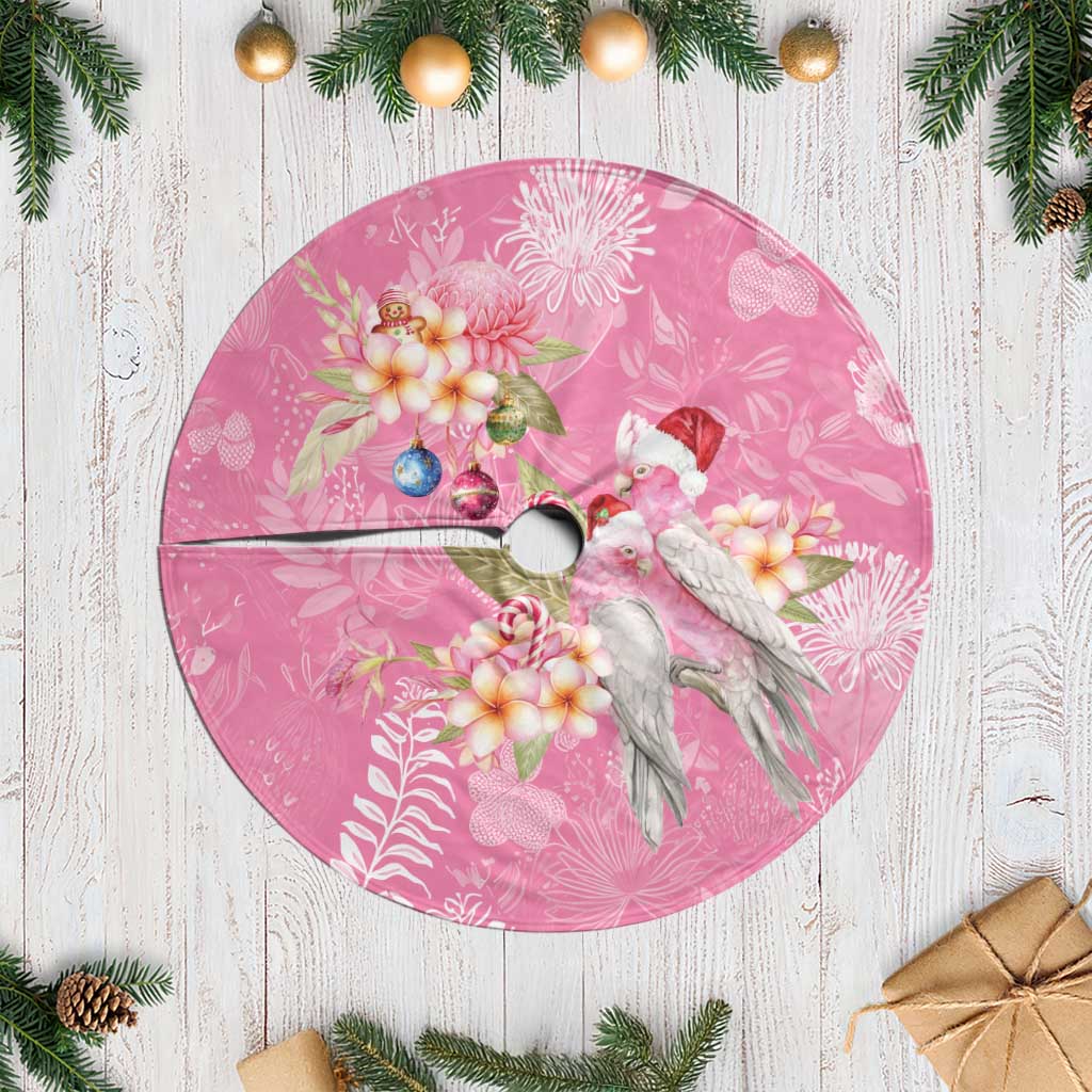 Joyful Pink Cockatoo Tree Skirt Australia Christmas Vibes - Aussie Hoodie