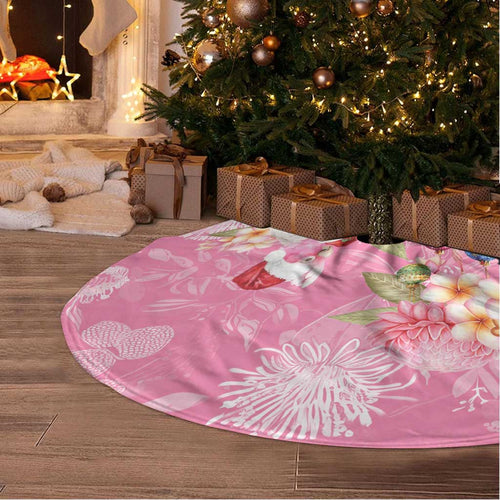 Joyful Pink Cockatoo Tree Skirt Australia Christmas Vibes - Aussie Hoodie