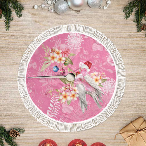 Joyful Pink Cockatoo Tree Skirt Australia Christmas Vibes - Aussie Hoodie