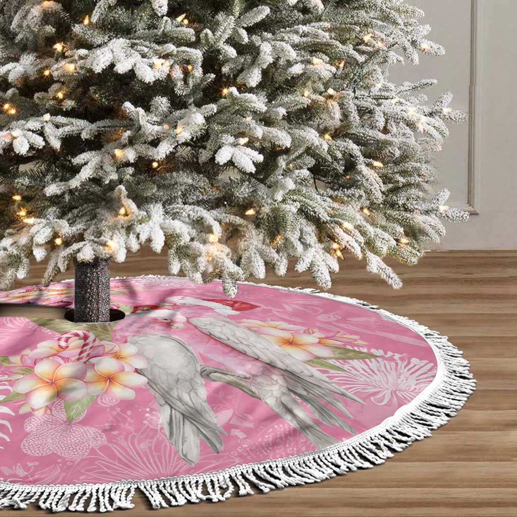 Joyful Pink Cockatoo Tree Skirt Australia Christmas Vibes - Aussie Hoodie