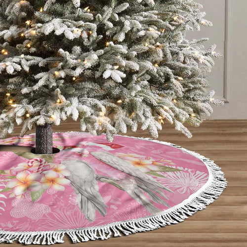 Joyful Pink Cockatoo Tree Skirt Australia Christmas Vibes - Aussie Hoodie