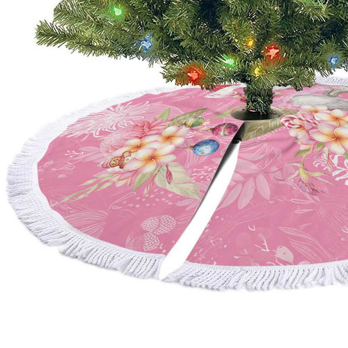 Joyful Pink Cockatoo Tree Skirt Australia Christmas Vibes - Aussie Hoodie