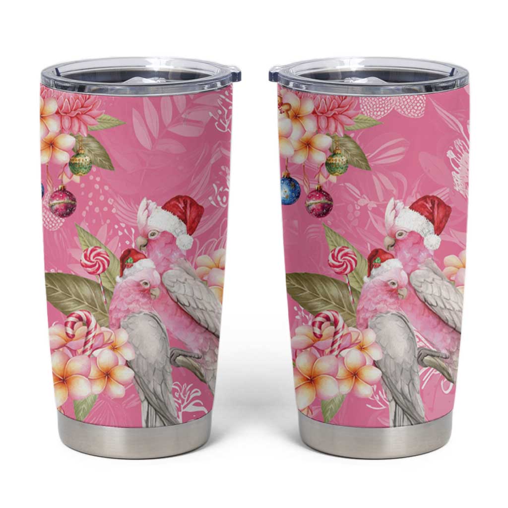 Joyful Pink Cockatoo Tumbler Cup Australia Christmas Vibes - Aussie Hoodie