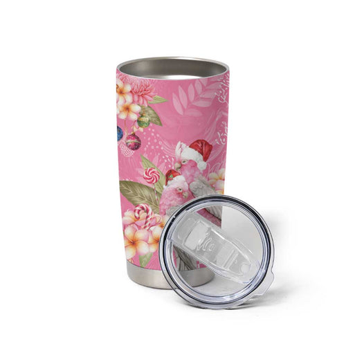 Joyful Pink Cockatoo Tumbler Cup Australia Christmas Vibes - Aussie Hoodie