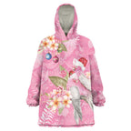 Joyful Pink Cockatoo Wearable Blanket Hoodie Australia Christmas Vibes - Aussie Hoodie