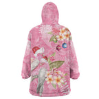Joyful Pink Cockatoo Wearable Blanket Hoodie Australia Christmas Vibes - Aussie Hoodie