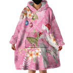 Joyful Pink Cockatoo Wearable Blanket Hoodie Australia Christmas Vibes - Aussie Hoodie