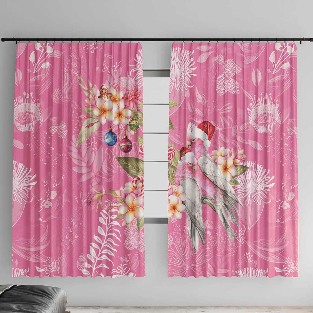 Joyful Pink Cockatoo Window Curtain Australia Christmas Vibes - Aussie Hoodie