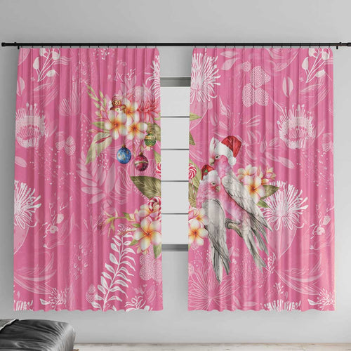 Joyful Pink Cockatoo Window Curtain Australia Christmas Vibes - Aussie Hoodie