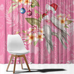 Joyful Pink Cockatoo Window Curtain Australia Christmas Vibes - Aussie Hoodie