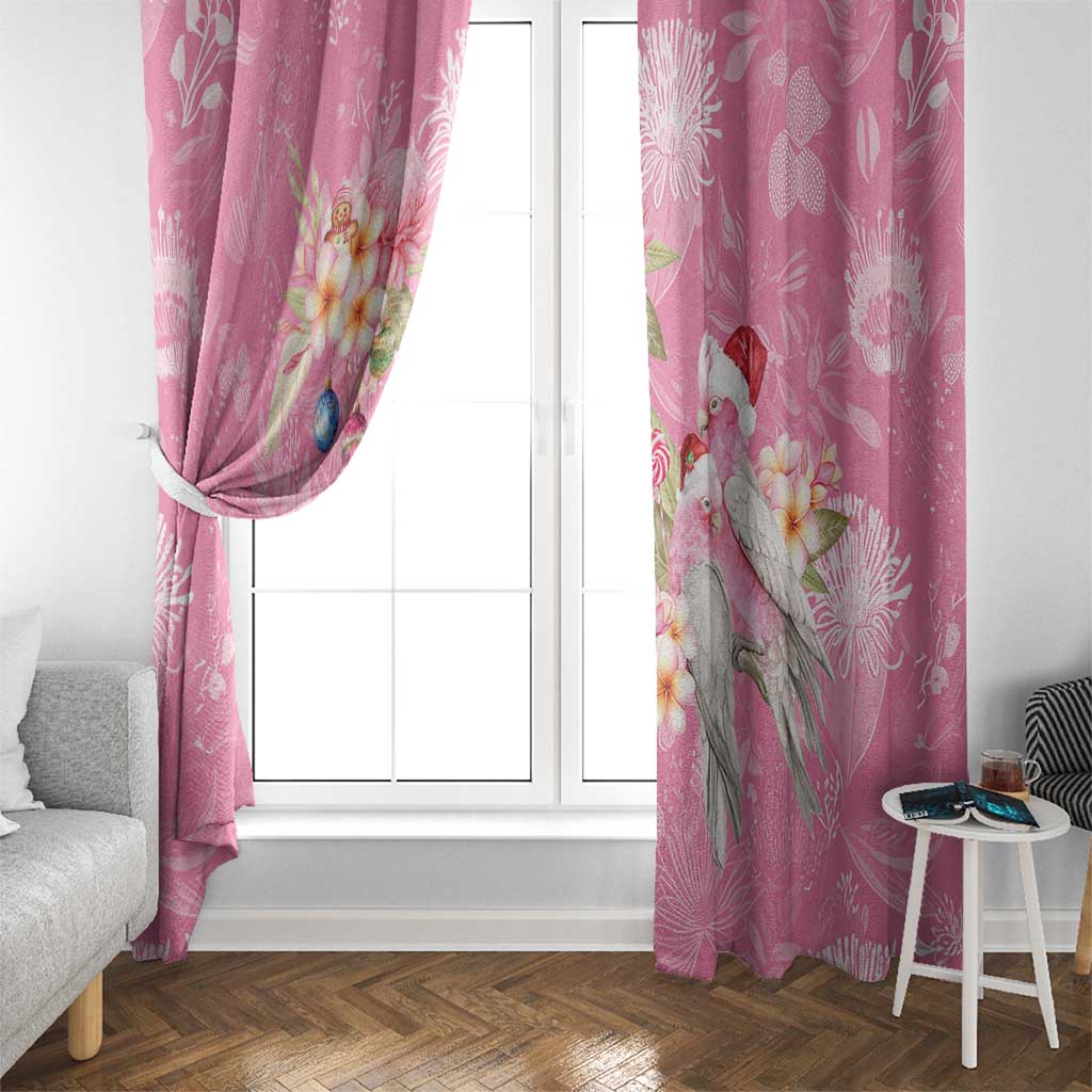 Joyful Pink Cockatoo Window Curtain Australia Christmas Vibes - Aussie Hoodie