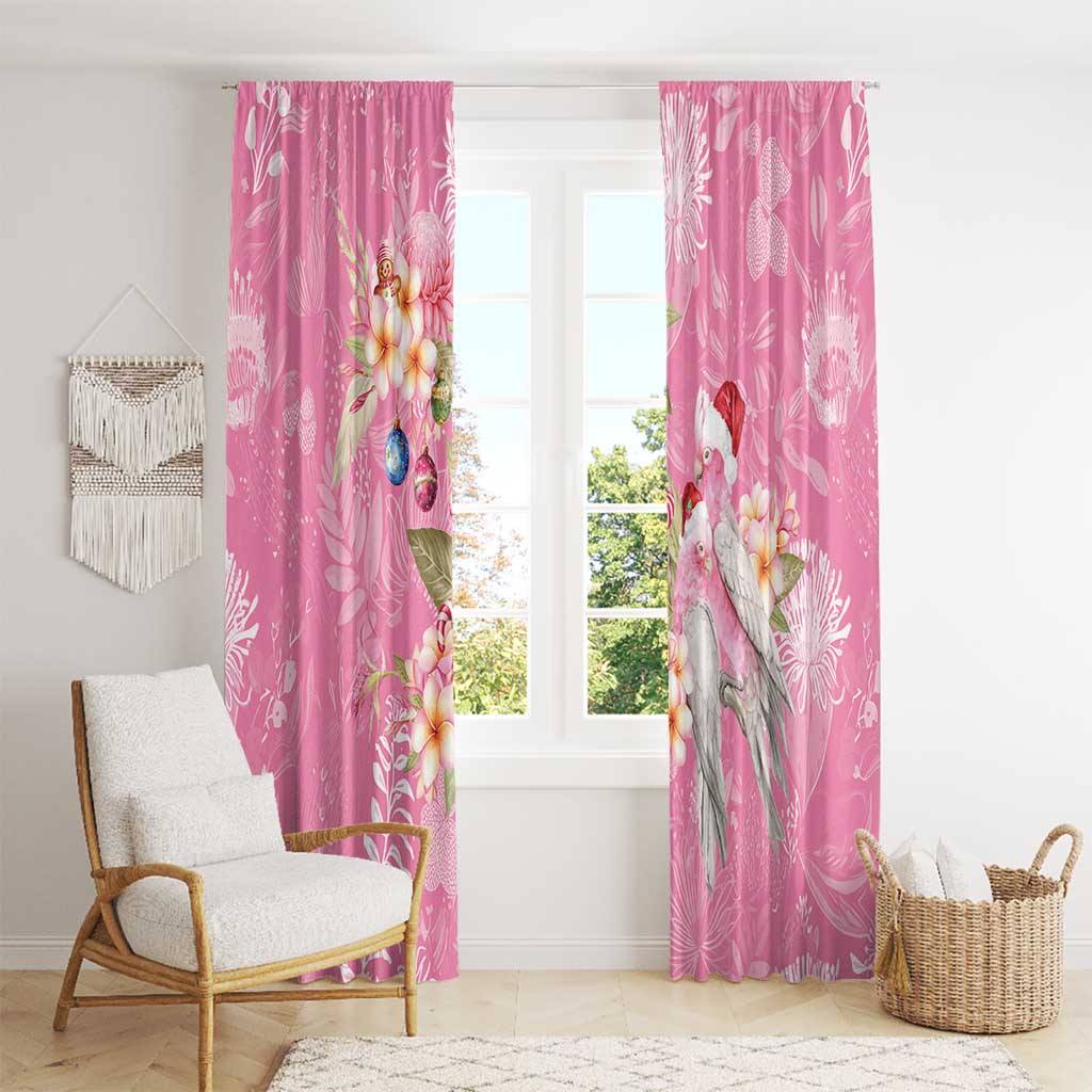 Joyful Pink Cockatoo Window Curtain Australia Christmas Vibes - Aussie Hoodie