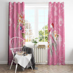 Joyful Pink Cockatoo Window Curtain Australia Christmas Vibes - Aussie Hoodie