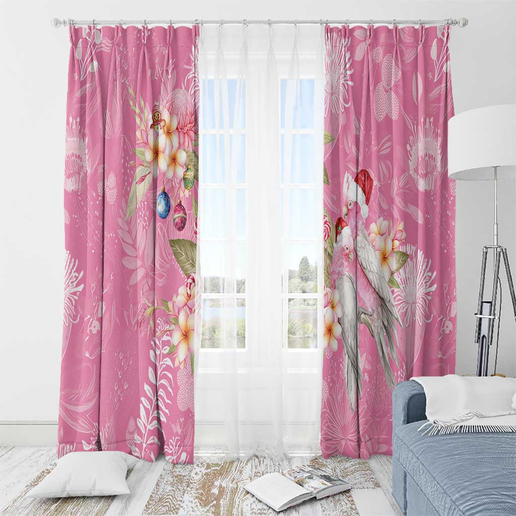 Joyful Pink Cockatoo Window Curtain Australia Christmas Vibes - Aussie Hoodie
