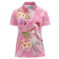 Joyful Pink Cockatoo Women Polo Shirt Australia Christmas Vibes - Aussie Hoodie