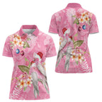 Joyful Pink Cockatoo Women Polo Shirt Australia Christmas Vibes - Aussie Hoodie