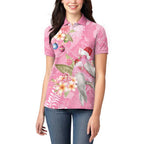 Joyful Pink Cockatoo Women Polo Shirt Australia Christmas Vibes - Aussie Hoodie