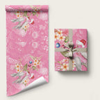 Joyful Pink Cockatoo Wrapping Paper Australia Christmas Vibes - Aussie Hoodie