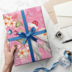 Joyful Pink Cockatoo Wrapping Paper Australia Christmas Vibes - Aussie Hoodie