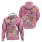 Joyful Pink Cockatoo Zip Hoodie Australia Christmas Vibes - Aussie Hoodie