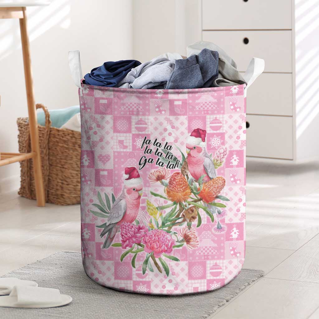 Sweet Pink Cockatoo’s Aussie Santa Laundry Basket Australia Christmas Vibes - Aussie Hoodie
