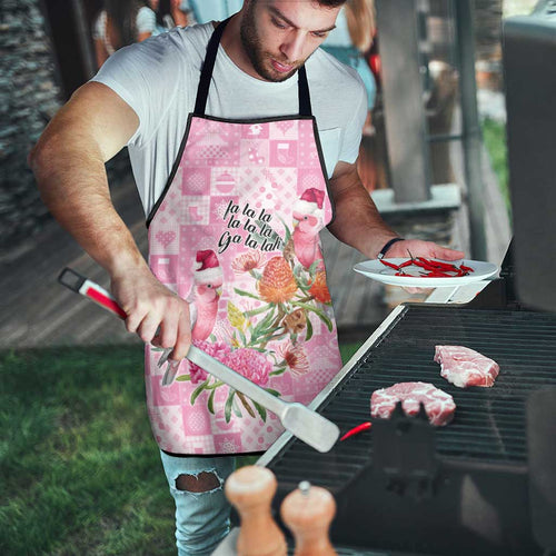 Sweet Pink Cockatoo’s Aussie Santa Apron Australia Christmas Vibes - Aussie Hoodie