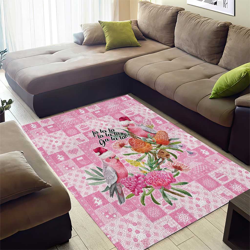Sweet Pink Cockatoo’s Aussie Santa Area Rug Australia Christmas Vibes - Aussie Hoodie