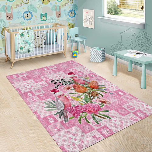 Sweet Pink Cockatoo’s Aussie Santa Area Rug Australia Christmas Vibes - Aussie Hoodie