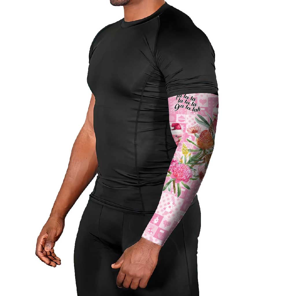 Sweet Pink Cockatoo’s Aussie Santa Arm Sleeves Australia Christmas Vibes - Aussie Hoodie