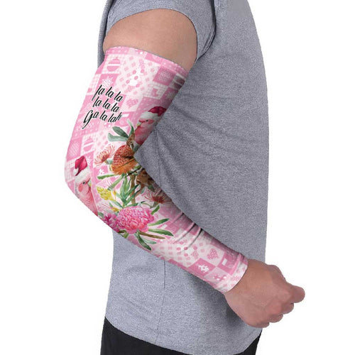 Sweet Pink Cockatoo’s Aussie Santa Arm Sleeves Australia Christmas Vibes - Aussie Hoodie