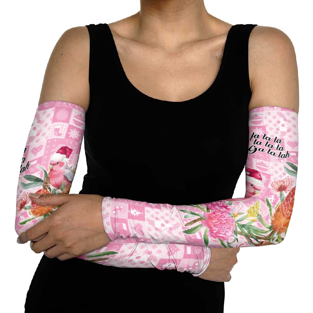Sweet Pink Cockatoo’s Aussie Santa Arm Sleeves Australia Christmas Vibes - Aussie Hoodie