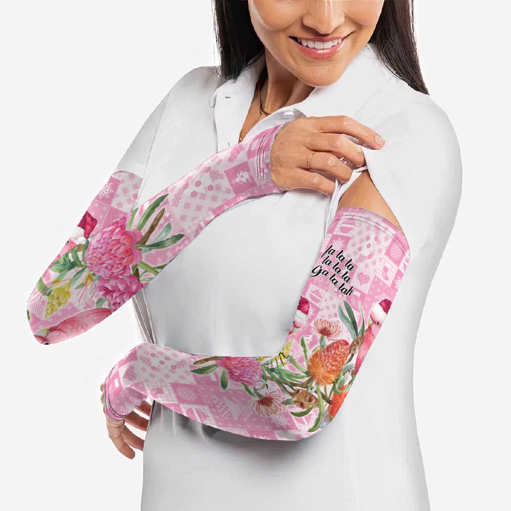 Sweet Pink Cockatoo’s Aussie Santa Arm Sleeves Australia Christmas Vibes - Aussie Hoodie