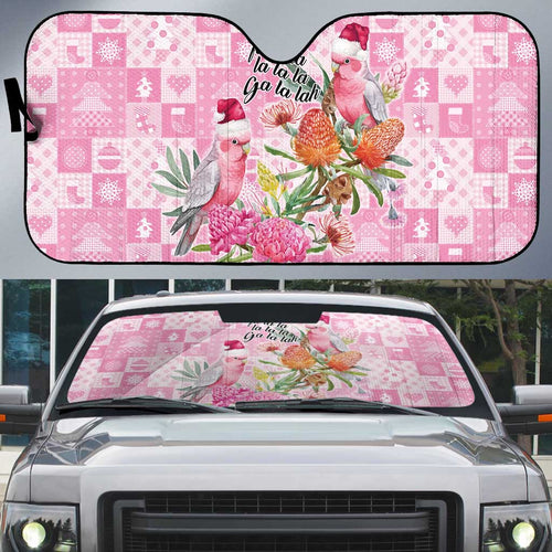 Sweet Pink Cockatoo’s Aussie Santa Auto Sun Shade Australia Christmas Vibes - Aussie Hoodie