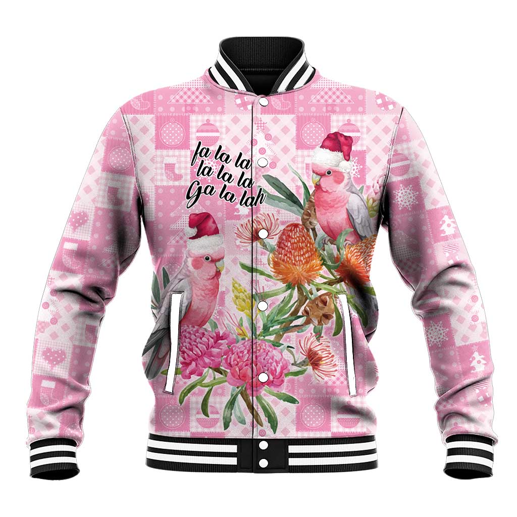 Sweet Pink Cockatoo’s Aussie Santa Baseball Jacket Australia Christmas Vibes - Aussie Hoodie